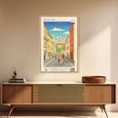 Bratislava Slovakia Travel Poster Framed Canvas Print, Midcentury Modern Art, Pop Art Wall Decor, Home Decor, Vacation Gift, Living Room Art