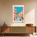 Foggia Italy Travel Poster Framed Canvas Print, Midcentury Modern Art, Pop Art Wall Decor, Home Decor, Vacation Gift, Bedroom Art