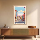 Gyumri Armenia Travel Poster Framed Canvas Print, Midcentury Modern Art, Pop Art Wall Decor, Home Decor, Vacation Gift, Bedroom Art