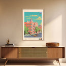 Irkutsk Russia Travel Poster Framed Canvas Print, Midcentury Modern Art, Pop Art Wall Decor, Scenic Bedroom Art, Office Decoration