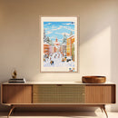Kouvola Finland Travel Poster Framed Canvas Print, Midcentury Modern Art, Pop Art Wall Decor, Home Decor, Vacation Gift, Office Art