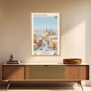 Kropyvnytskyi Ukraine Travel Poster Framed Canvas Print, Midcentury Modern Art, Pop Art Wall Decor, Home Decor, Vacation Gift, Office Art