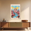 Kurgan Russia Travel Poster Framed Canvas Print, Midcentury Modern Art, Pop Art Wall Decor, Scenic Wall Art, Living Room Decoration, Office Gift