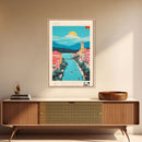 Nikšić Montenegro Travel Poster Framed Canvas Print, Midcentury Modern Art, Pop Art Wall Decor, Home Decor, Vacation Gift, Bedroom Art