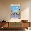 Poprad Slovakia Travel Poster Framed Canvas Print, Midcentury Modern Art, Pop Art Wall Decor, Scenic Wall Art, Living Room Decoration, Office Art