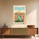Ravenna Italy Travel Poster Framed Canvas Print, Midcentury Modern Art, Pop Art Wall Decor, Home Decor, Vacation Gift, Office Art