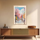 Rzeszów Poland Travel Poster Framed Canvas Print, Midcentury Modern Art, Pop Art Wall Decor, Living Room Art, Bedroom Decoration