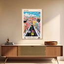 Samara Russia Travel Poster Framed Canvas Print, Midcentury Modern Art, Pop Art Wall Decor, Home Decor, Office Decoration, Scenic Art