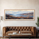 Canyon Ferry Lake Framed Canvas Print, Panoramic Lake House Decor, Wall Art, Travel Poster, Modern Lake Painting, Home Decor