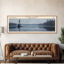 Davy Lake Framed Canvas Print, Lake House Decor, Panoramic Wall Art, Travel Poster, Rustic Lake Painting, Home Decor