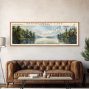 Deschambault Lake Framed Canvas Print, Lake House Decor, Panoramic Wall Art, Travel Poster, Modern Lake Painting, Nature Art