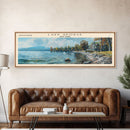 Lake George New York Framed Canvas Print, Lake House Decor, Panoramic Wall Art, Travel Poster, Stunning Landscape Painting, Home Art