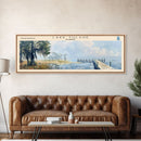 Lake Tulane Florida Framed Canvas Print, Lake House Decor, Panoramic Wall Art, Travel Poster, Landscape Painting, Bedroom Decor