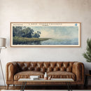 Lake Keechobee Framed Canvas Print, Lake House Decor, Panoramic Wall Art, Travel Poster, Serene Lake Painting, Nature Art