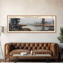 Mahoney Lake Framed Canvas Print, Lake House Decor, Panoramic Wall Art, Travel Poster, Scenic Landscape Painting, Bedroom Decor