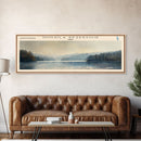 Nimisila Reservoir Ohio Framed Canvas Print, Lake House Decor, Panoramic Wall Art, Travel Poster, Beautiful Landscape Painting, Living Room Decor