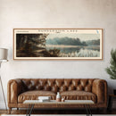 Punderson Lake Ohio Framed Canvas Print, Lake House Decor, Panoramic Travel Poster, Scenic Wall Art, Bedroom Decor