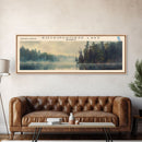 Rockinghorse Lake Framed Canvas Print, Lake House Decor, Wall Art, Panoramic Travel Poster, Scenic Landscape Painting, Modern Art
