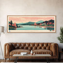Nimisila Reservoir, Ohio Framed Canvas Print, Panoramic Wall Art, Midcentury Modern, Pop Art, Home Decor, Travel Poster, Living Room Art