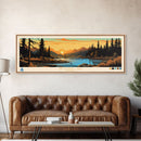 Spooner Lake, Nevada Framed Canvas Print, Lake House Decor, Midcentury Modern Art, Pop Art, Travel Poster, Bedroom Wall Art
