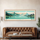 Tustumena Lake, Alaska Framed Canvas Print, Lake House Decor, Midcentury Modern Art, Pop Art, Travel Poster, Living Room Wall Art