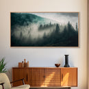 Foggy Forest wall art, relaxing art, zen art, framed canvas print, foggy landscape, trendy decor