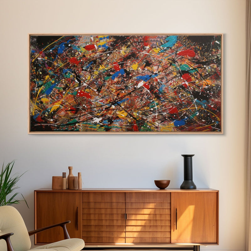 Beautiful Jackson Pollock Inspired Canvas Prrint, Abstract Wall Art Painting Original Modern Home DÃ©cor, Large Canvas Wall Art, Splatter