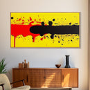 Splatter Graffiti Art - Black, Red & Yellow Painting / Canvas Print - Retro / Midcentury Style Abstract / Impressionist Art - Splatter Art
