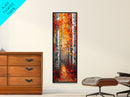 Fall Birch Tree Forest, Framed Canvas Print, Skinny / Tall Wall Art, Living Room Decor, Landscape Painting, Nature Decor