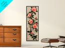 Framed Canvas Print Of Japanese Floral Art With Camellia Blossoms And Detailed Leaves Ready To Hang Traditional Japanese Wall Art Decor