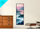 Dreamy Layers Of Misty Mountains At Dawn – Framed Canvas Print Skinny Art And Tall Art, Emphasizing Ukiyo-E Art And Japanese Style Art