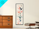 Origami Crane Birds Skinny Art Tall Art Japanese Ukiyo-e Inspired Framed Canvas Print Perfect for Modern Minimalist Spaces
