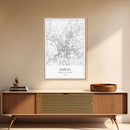 Akron Street Map, Akron Map, Map Wall Art, Office Wall Art, City Map Print, Minimalist, Modern Art, Wall Art, Canvas Print, Canvas Wall Art
