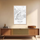 Cape Coral Street Map, Florida Map, City Map Art, Modern Art, Wall Art, Canvas Print, Canvas Wall Art, Travel Gifts For Men, Apartment Décor