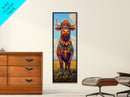 Colorful Cow Painting Framed Canvas Print Whimsical Art Rustic Decor Folk Art Southwest Wall Art Boho Art Gift Idea