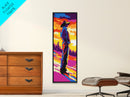 Pop Art Cowboy Framed Canvas Print Colorful Western Wall Art, Chicano Art, Bright Wall Art, Tall Skinny Art, Rustic Decor, Gift Idea