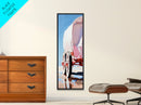 Bold Sunset Wagon Framed Canvas Print Southwest Wall Art Rustic Decor Farmhouse Art Vibrant Colorful Painting