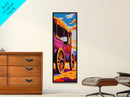 Vibrant Wagon Scene Canvas Print Southwest Wall Art Rustic Decor Living Room Art Western Landscape Painting Extra Wide Art