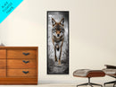 Intense Coyote Stare Framed Canvas Print | Wildlife Wall Art | Rustic Decor | Moody Art | Southwest Wall Art | Above Sofa Art | Gift Idea