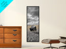 Lone Bison in Field Framed Canvas Print | Rustic Wall Art | Moody Art | Wildlife Painting | Farmhouse Decor | Southwest Wall Art | Gift Idea