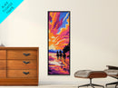 Vibrant Sunset Landscape Framed Canvas Print Joshua Tree Art Lake Tahoe Art Rustic Wall Art Southwest Wall Art Extra Wide Art