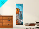 Rustic Stilt House Coastal Canvas Print Coastal Wall Art Nautical Painting Seascape Painting Blue And Green Wall Art Nautical Decor