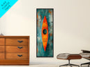 Colorful Kayak Painting Framed Canvas Print Nautical Decor Coastal Cowgirl Wall Art Lake Tahoe Art Above Bed Wall Art