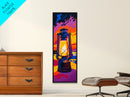 Vibrant Lantern Painting Framed Canvas Print Moody Art Rustic Decor Southwest Wall Art Living Room Art Colorful Wall Art