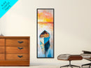 Colorful Boat at Sunset Canvas Print nautical painting coastal decor seascape painting beach house wall art ocean art
