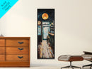 Rustic Bar Scene Framed Canvas Print, Espresso Martini Wall Art, Moody Art, Long Narrow Wall Art, Rustic Decor, Above Sofa Art, Gift Idea