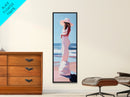 Woman in White Dress Canvas Print, Coastal Cowgirl Wall Art, Minimalist Art, Boho Art, Bedroom Art, Guest Room Art, Nautical Decor