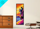 Western Cowboy Art Canvas Print, Pink Orange Wall Art, Southwest Wall Art, Chicano Art, Moody Art, Rustic Decor, Boho Art, Above Couch Art