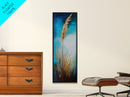 Golden Wheat Field Canvas Print Rustic Wall Art Vertical Landscape Painting Wabi Sabi Art Minimalist Art Tall Narrow Art