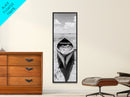 Tranquil Canoe on Misty Lake, Canvas Print, landscape painting, minimalist art, zen wall art, nature art, lake Tahoe art, bedroom art